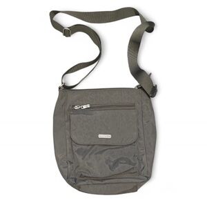 Baggalini Gray Leopard Print Crossbody Bag